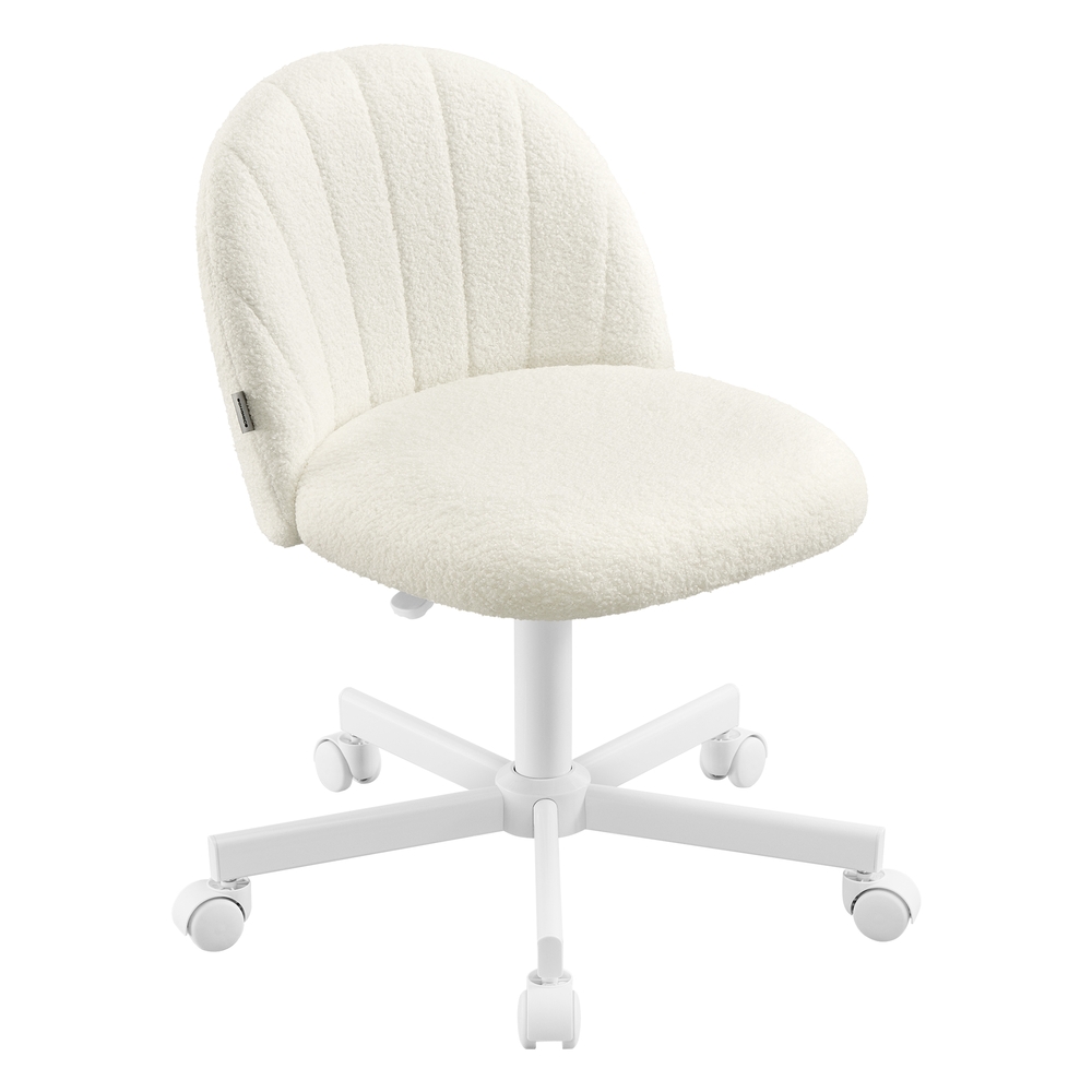 Office Chair Swivel Makeup Vanity Desk Chair Teddy Fleece Cream White Office Chair Swivel Makeup Vanity Desk Chair Teddy Fleece Cream White