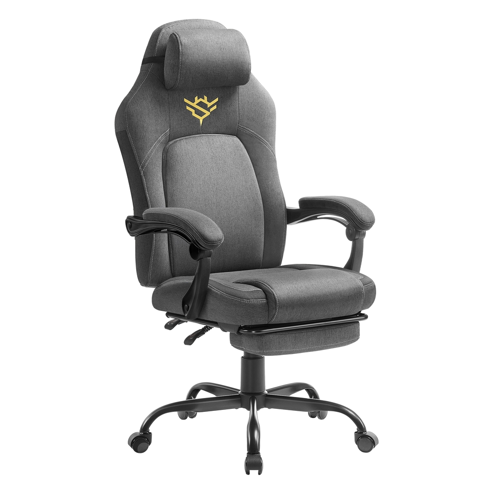 Gaming Chair with Footrest and Headrest Dove Grey