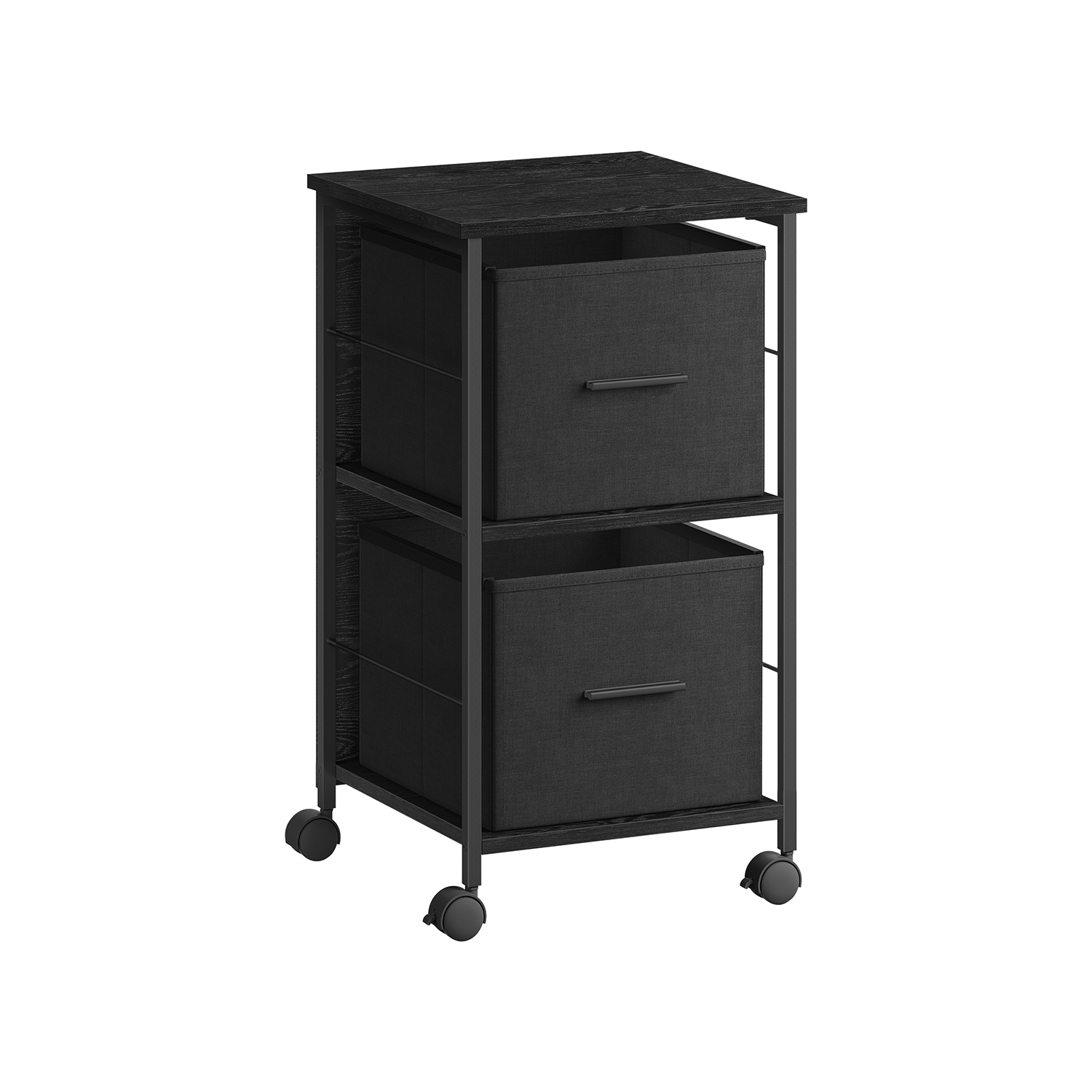 Filing Cabinet with 2 Drawers Ebony Black and Ink Black