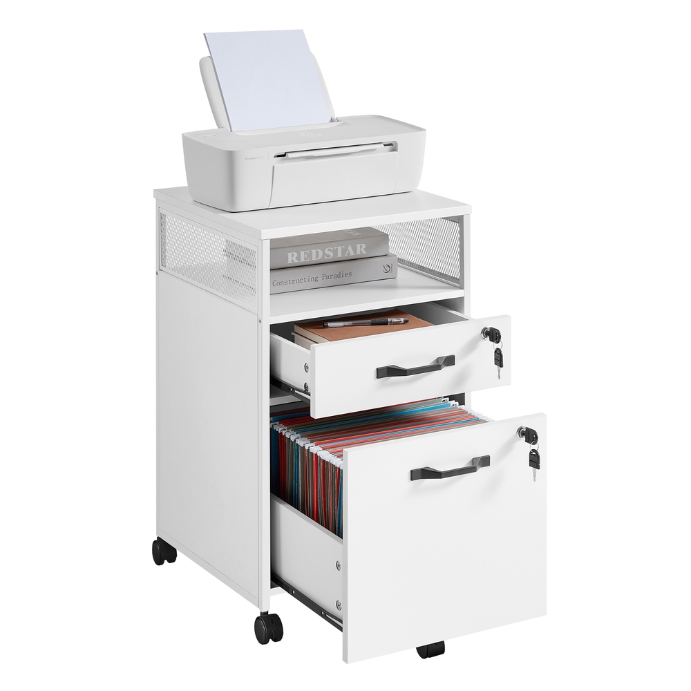 Filing Cabinet with 2 Lockable Drawers Cloud White Filing Cabinet with 2 Lockable Drawers Cloud White