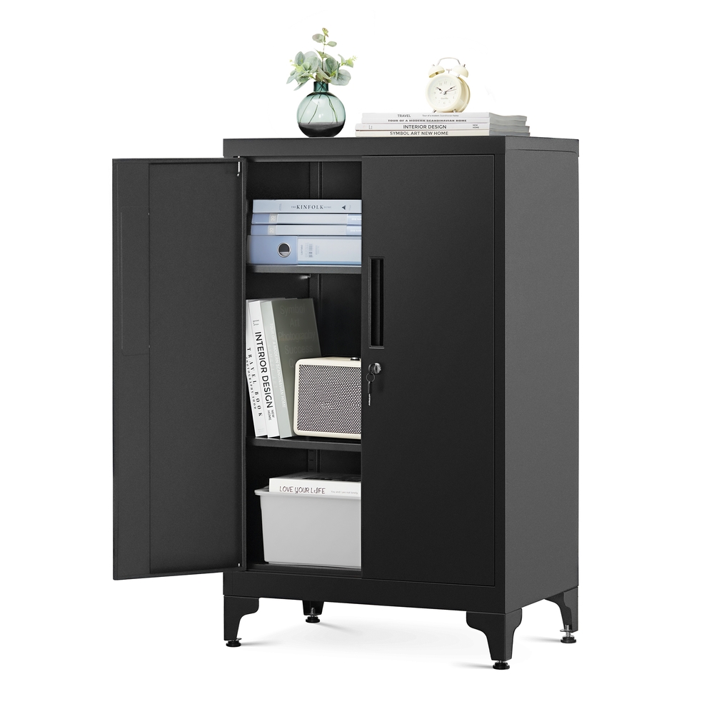 Multipurpose Steel File cabinet with Doors Ink Black