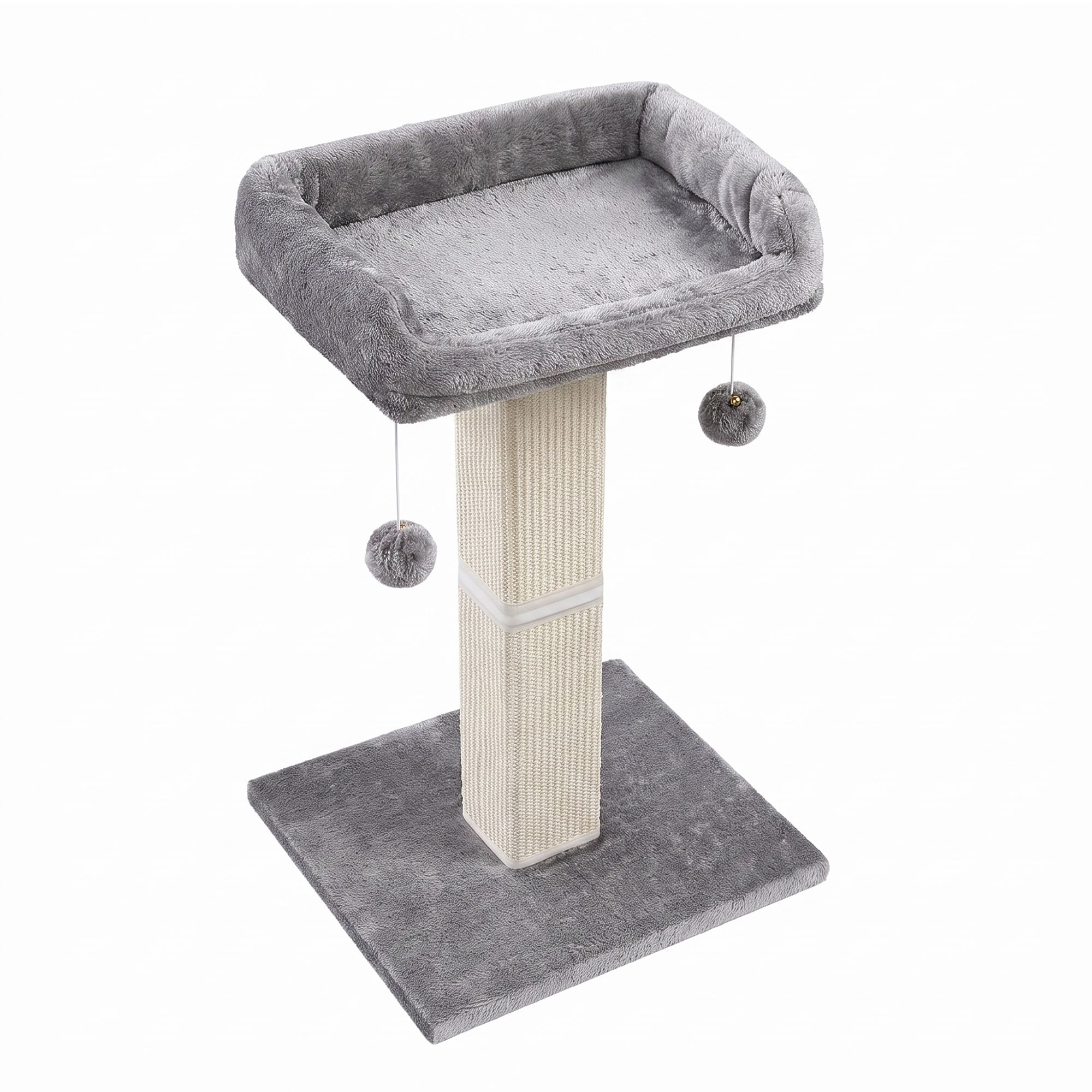 71 cm Scratching Post with Bed for Indoor Cats, Grey