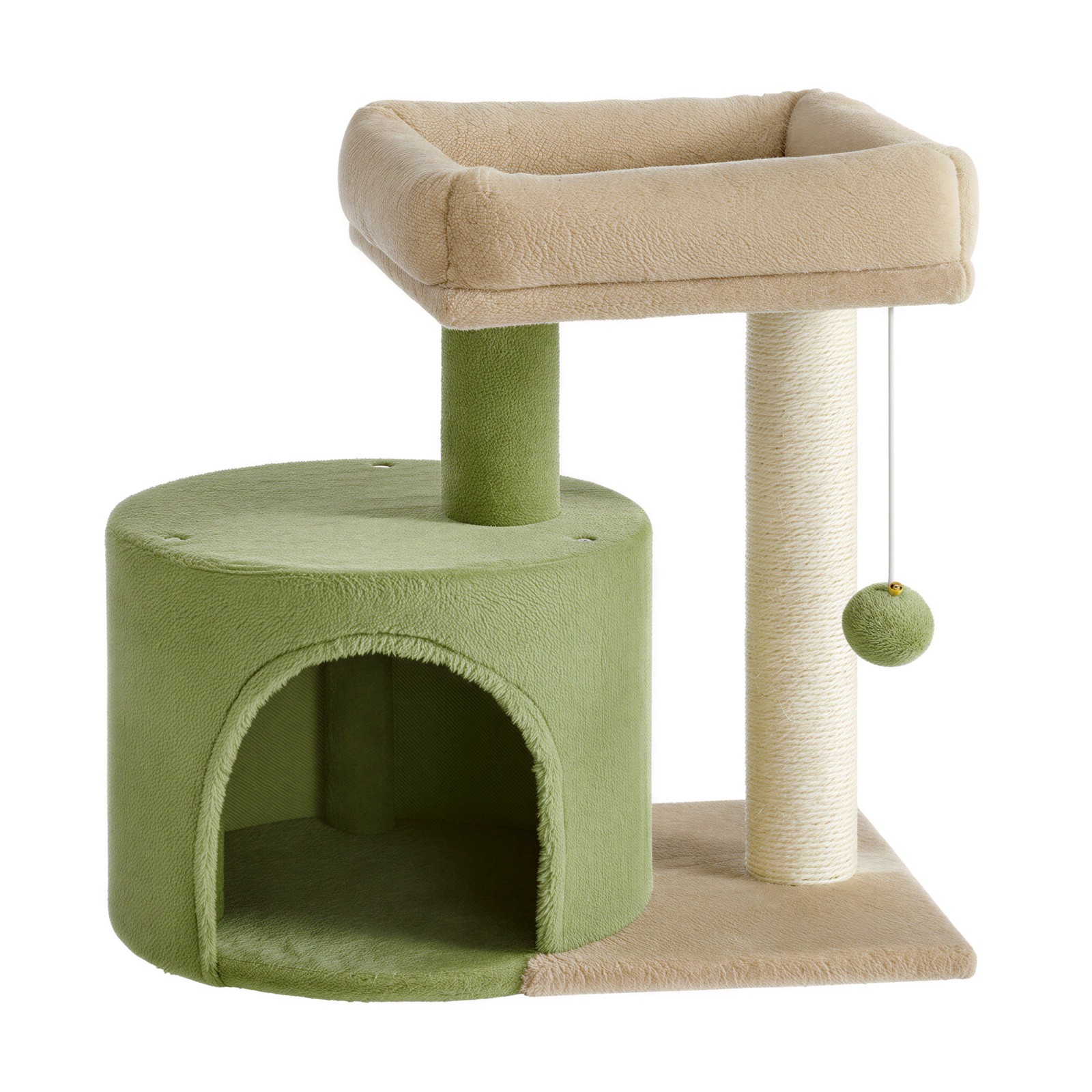 Cat Condo with Sisal Scratching Post, Bed