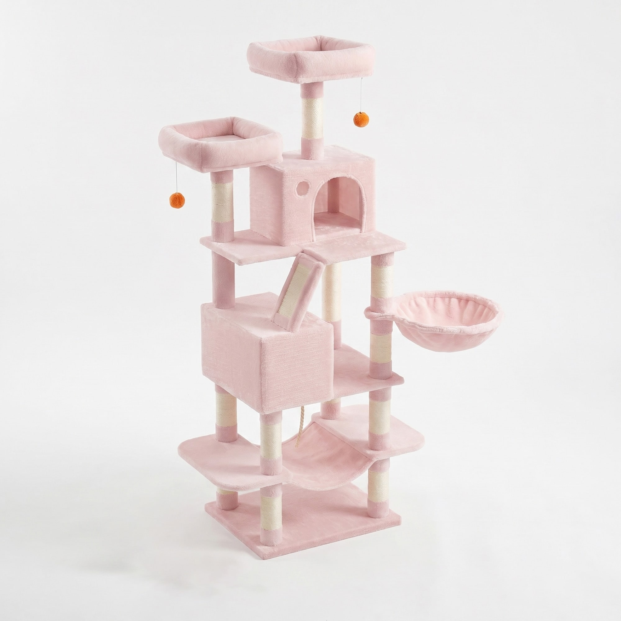 Large Cat Tree with 13 Scratching Posts, 2 Perches
