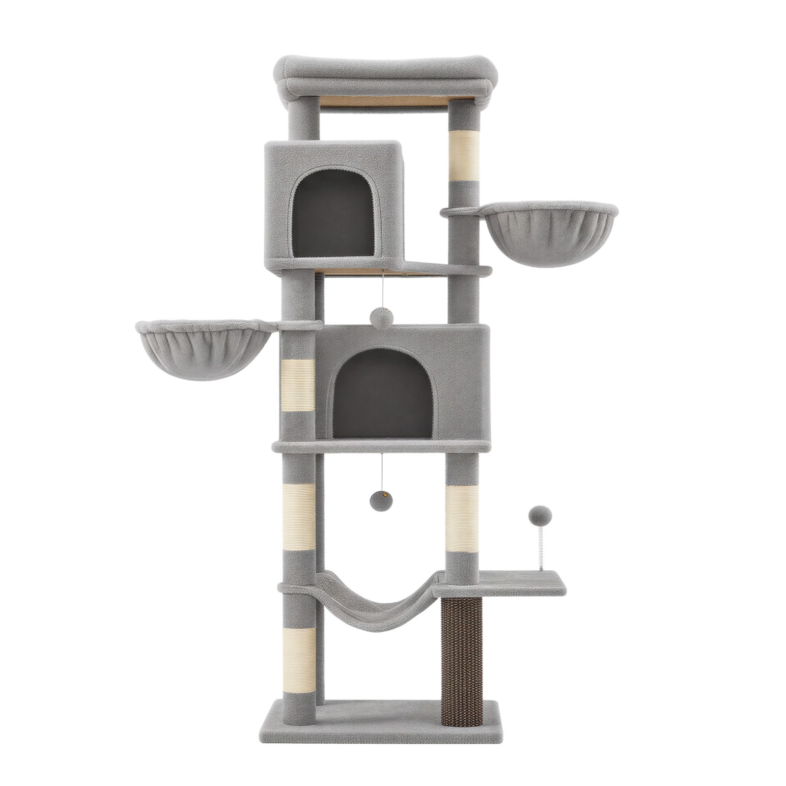 Large Cat Tree, Cat Tower, Multi-Level Cat Condo with 2 Caves
