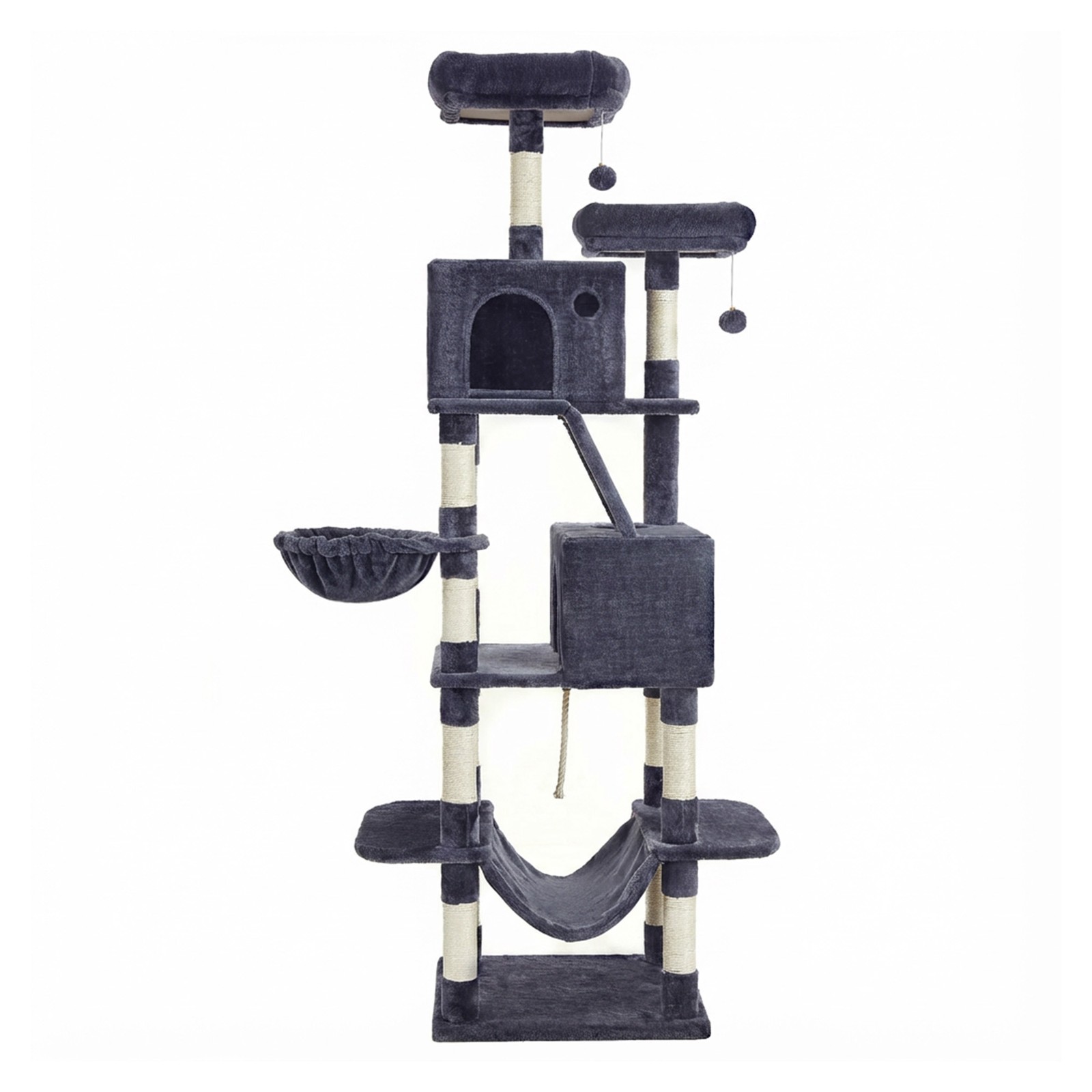 XL Cat Tree Tower for Multi-Cat Households, Dark Grey