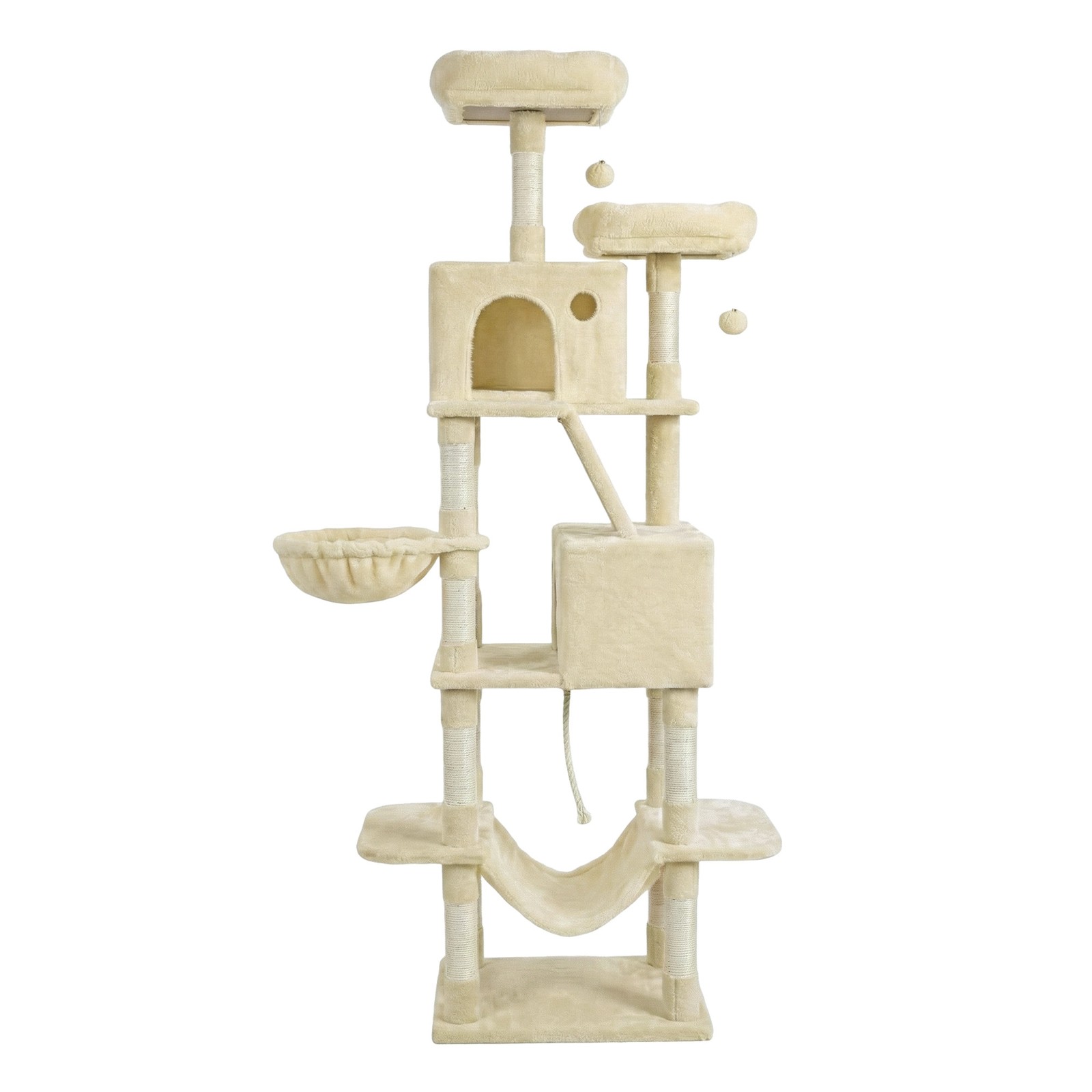 XL Cat Tree Tower for Multi-Cat Households, Beige