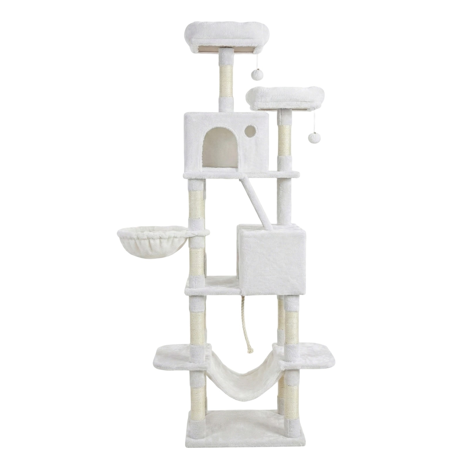 XL Cat Tree Tower for Multi-Cat Households, White