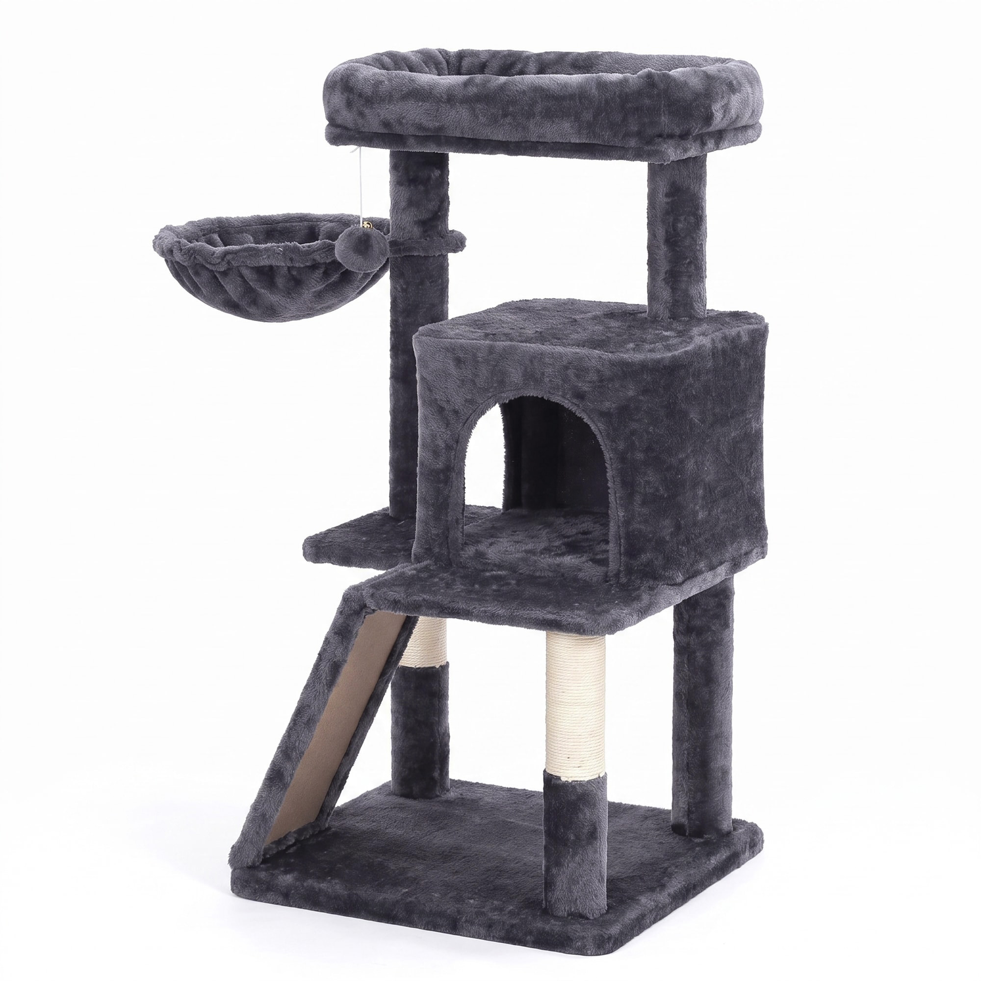 Small Cat Tree, Cat Tower with Widened Perch for Large Cats Indoor, Kittens
