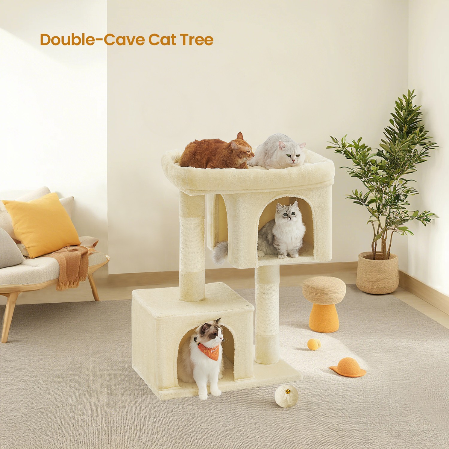 Cat Tree, Cat Tower, with Large Cat Perch