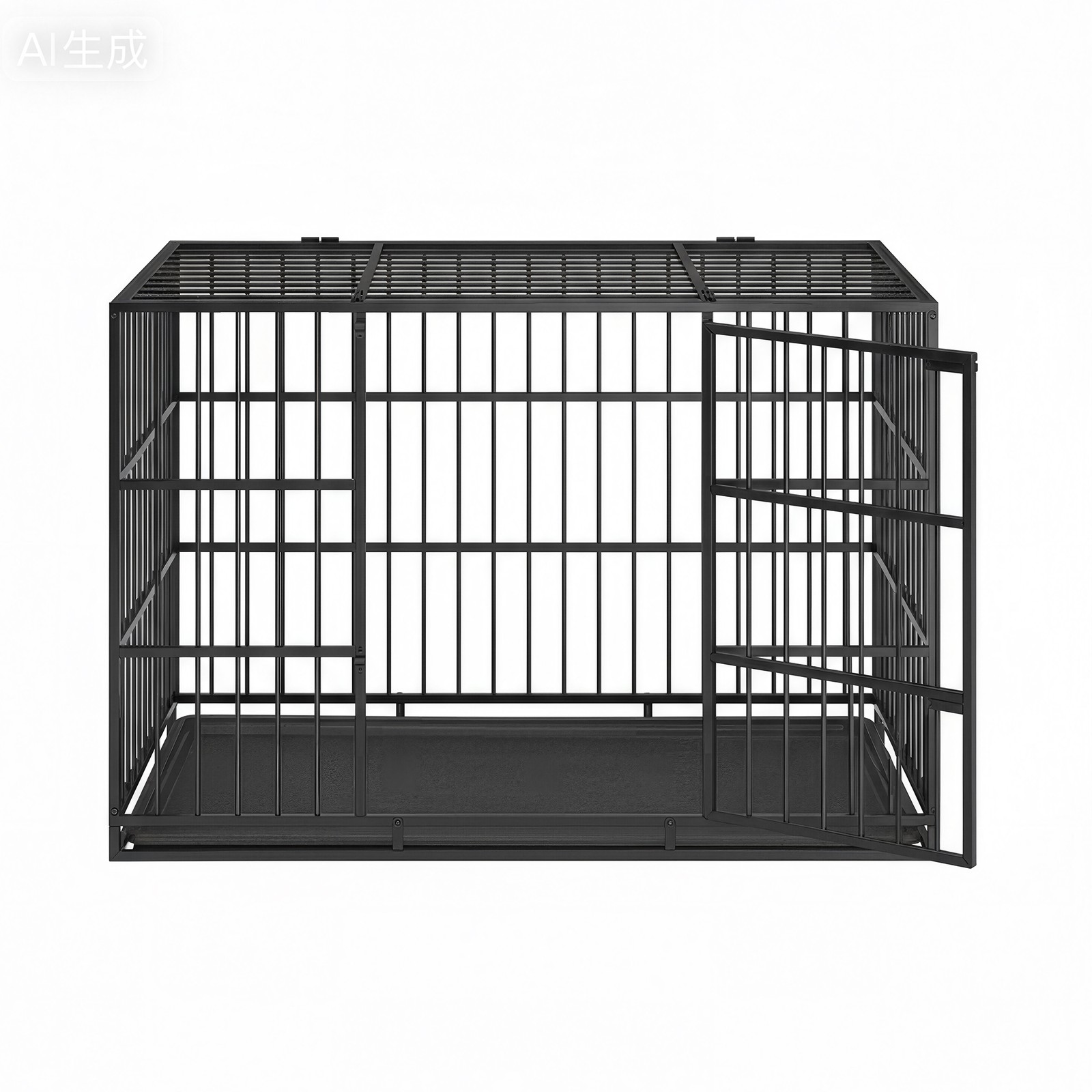 Dog Kennel for Large Dogs, Detachable Top, Black