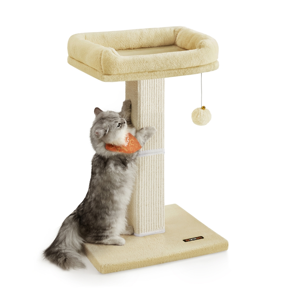 71 cm Tall Cat Scratching Post with Woven Sisal Beige