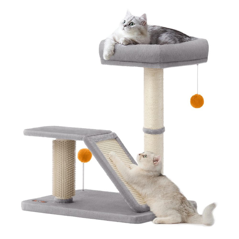 Multifunctional Cat Scratching Post with Bed Light Grey