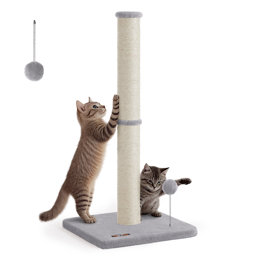 Tall Sisal Cat Scratching Post with Spring Toy