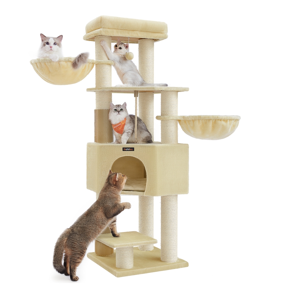 Cat Tree for Large Cats Sand Beige and Beige