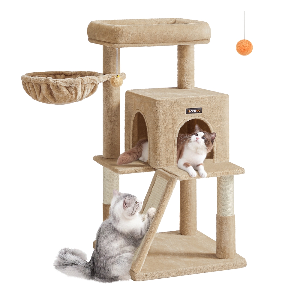 Cat Tree with Widened Perch for Large Cats Camel Brown