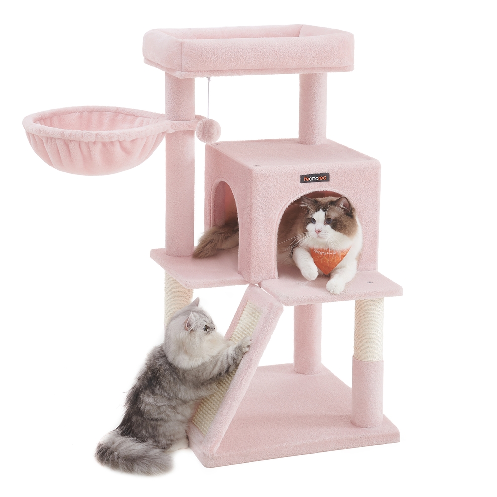 Cat Tree Tower Widened Perch for Large Cats Jelly Pink