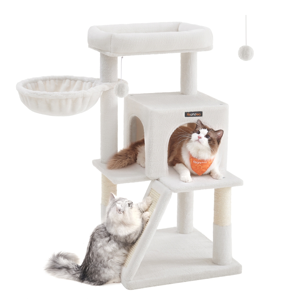 Cat Tree with Widened Perch for Large Cats Cream White
