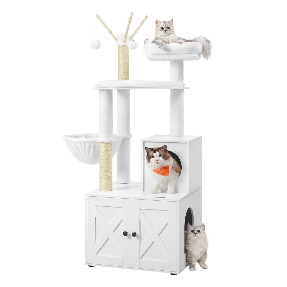 Cat Tree, 2-in-1 Tower, Cloud White Cat Tree, 2-in-1 Tower, Cloud White