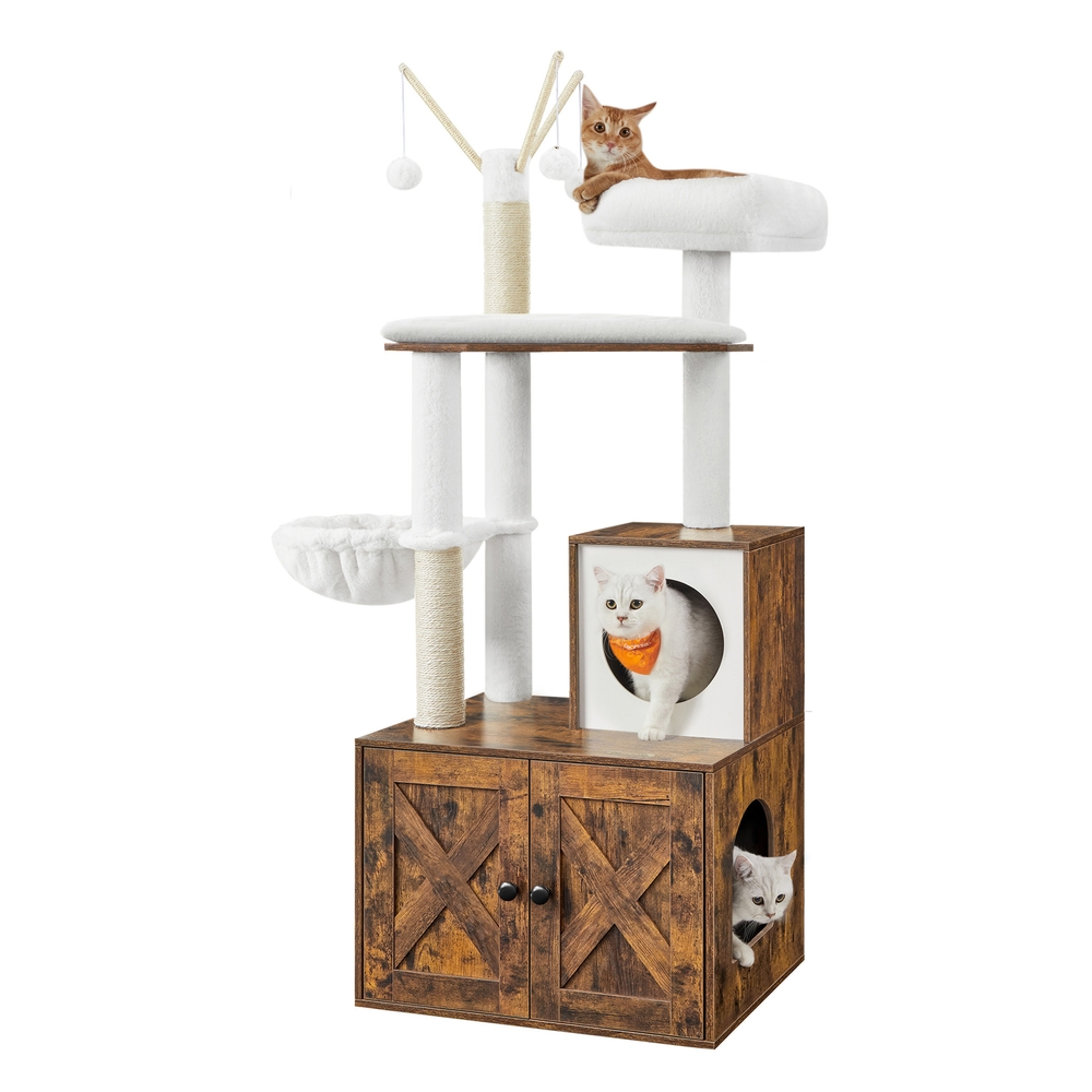 Woody Wonders 2-in-1 with Scratching Posts Rustic Brown