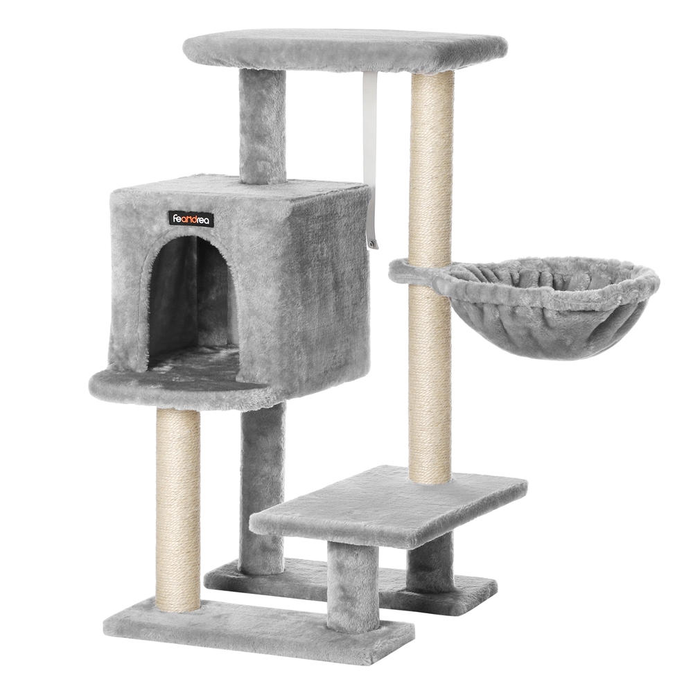 Grey Cat Tree with Scratching Post & Hammock Grey Cat Tree with Scratching Post & Hammock