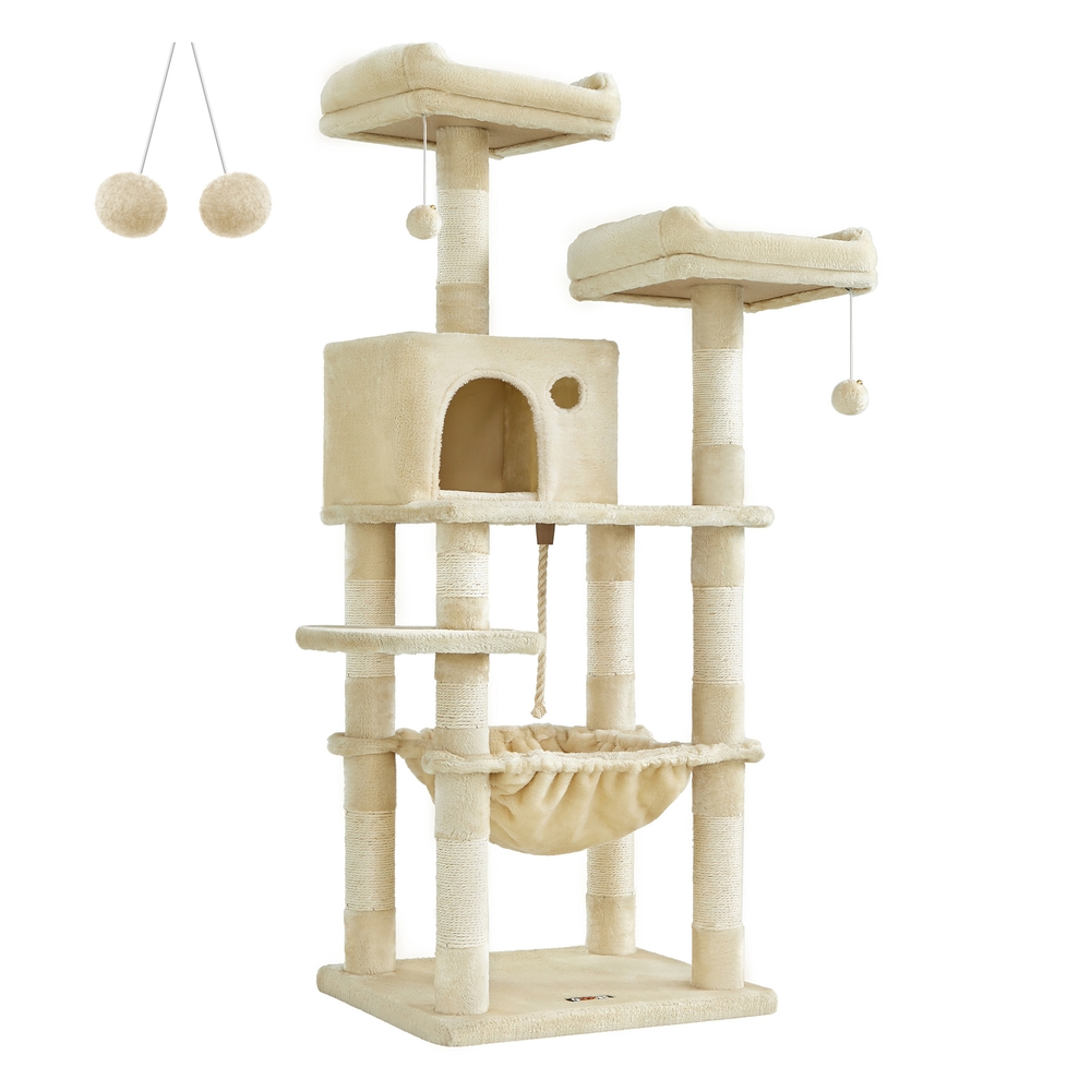 143 cm Stable Plush Cat Tree Beige