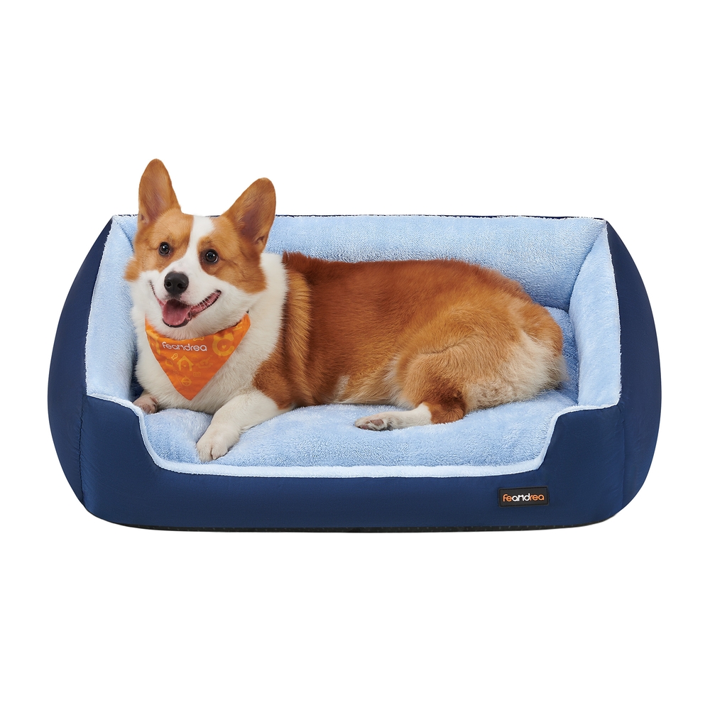 Dog Sofa Bed L Charcoal Blue and Pale Blue