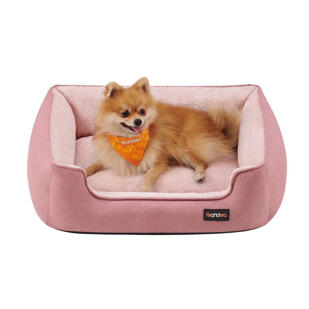 Dog Sofa Bed with Raised Edges M Jelly Pink