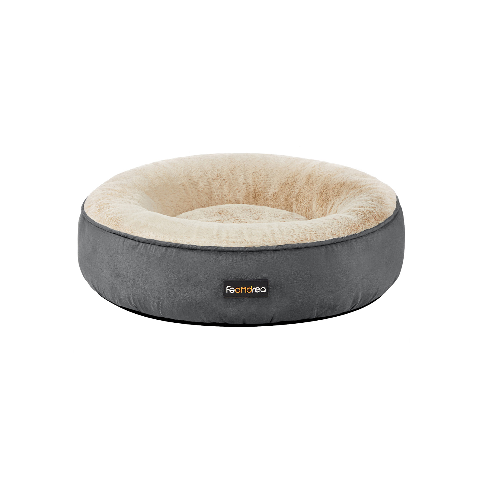 Grey Round Dog Bed with Washable Cover Grey Round Dog Bed with Washable Cover