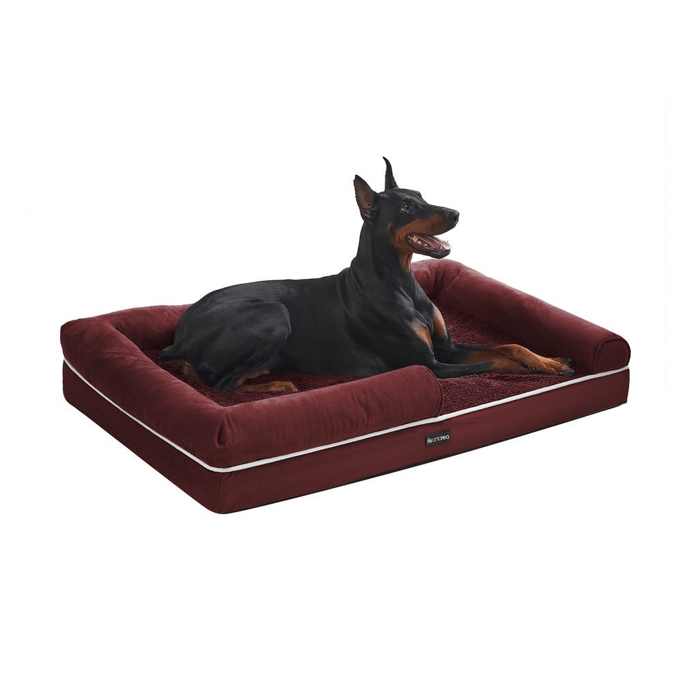 Orthopedic Dog Bed Removable Washable Cover 120 x 85 x 20 cm Berry Red