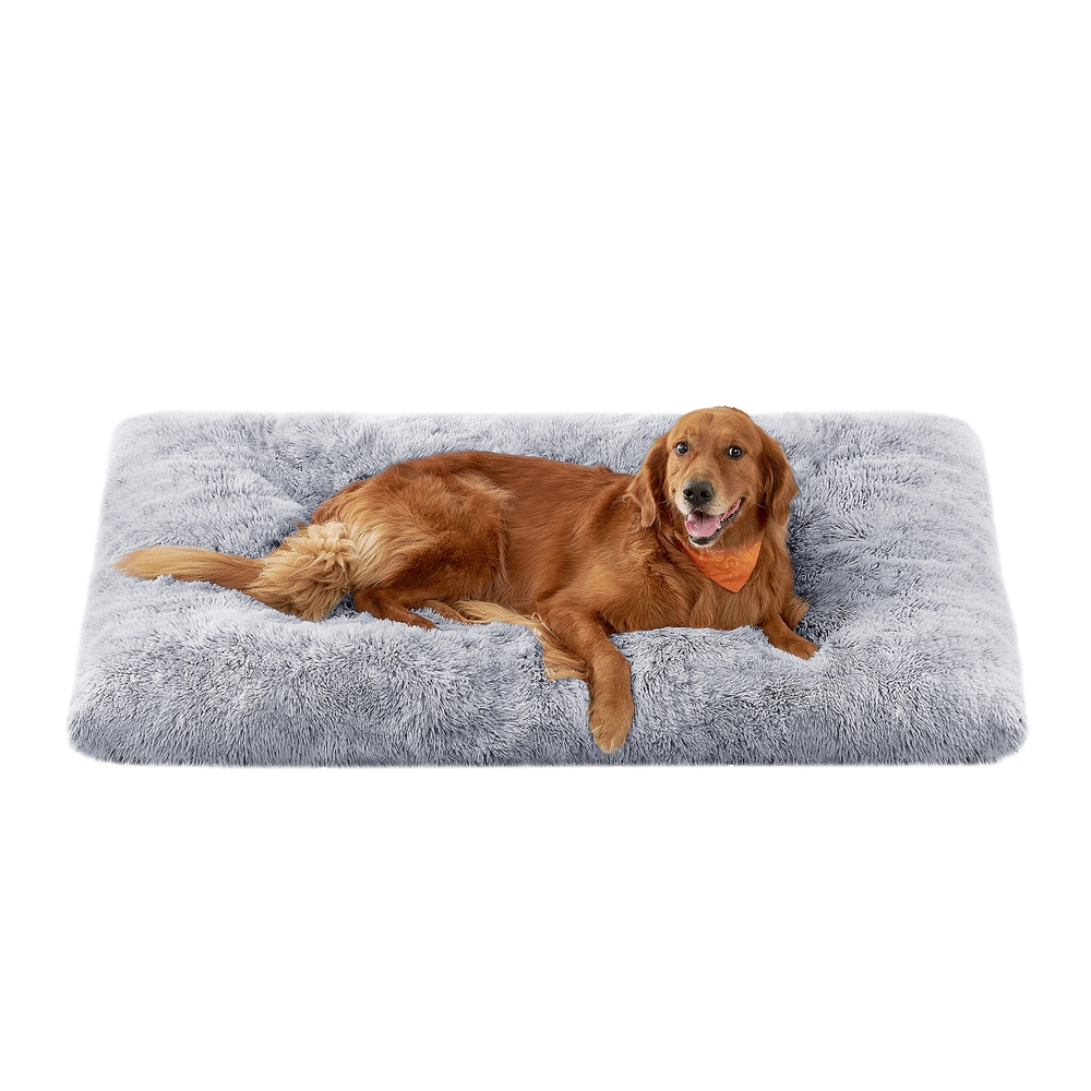 Large Fluffy Dog Bed Grey Ombré