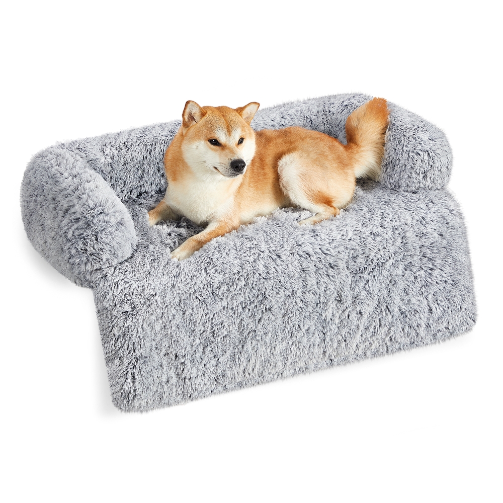 110 x 95 x 18 cm FluffyHug Dog Sofa Bed Grey