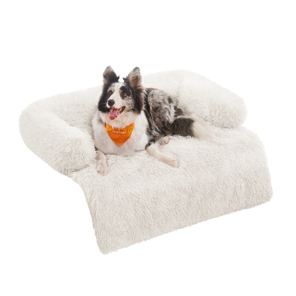 110 x 95 x 18 cm Dog Sofa Bed for Medium Dogs Cloud White
