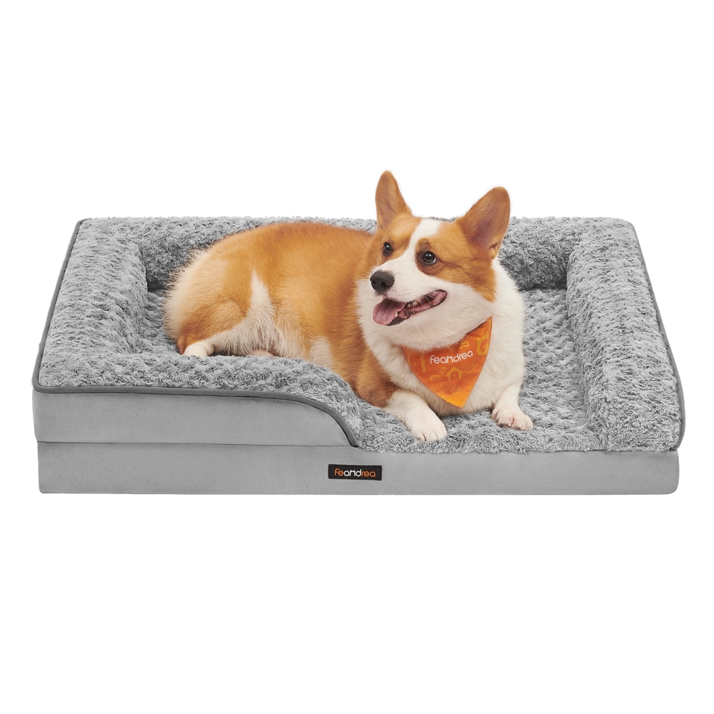Orthopedic Dog Bed for Large Dogs 91 x 68 x 16 cm Dove Grey