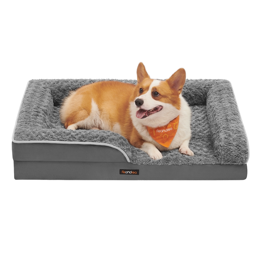 Orthopedic Dog Bed for Large Dogs 91 x 68 x 16 cm Slate Grey