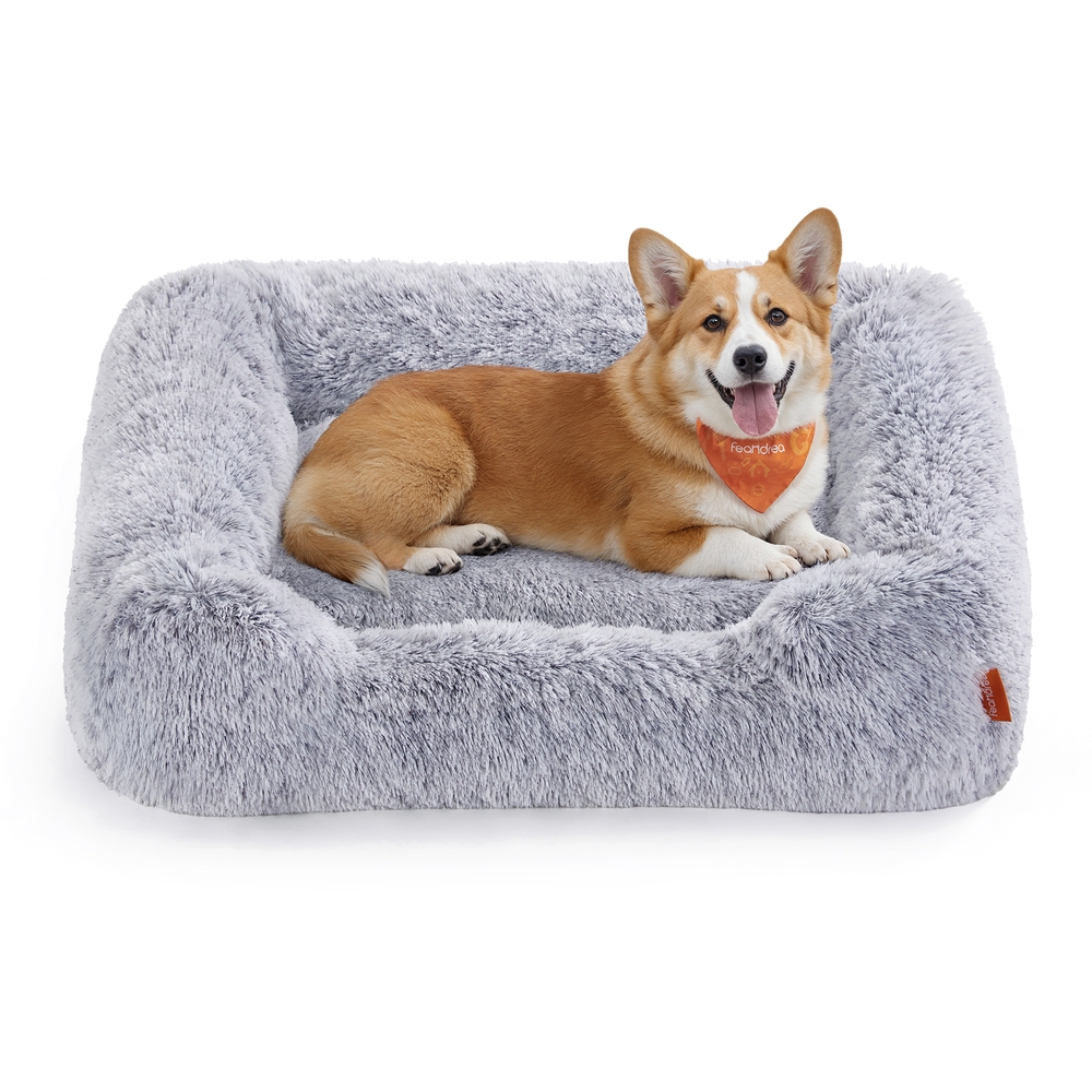 Dog Bed 91 x 68 x 18 cm with Soft Padding Grey Ombré
