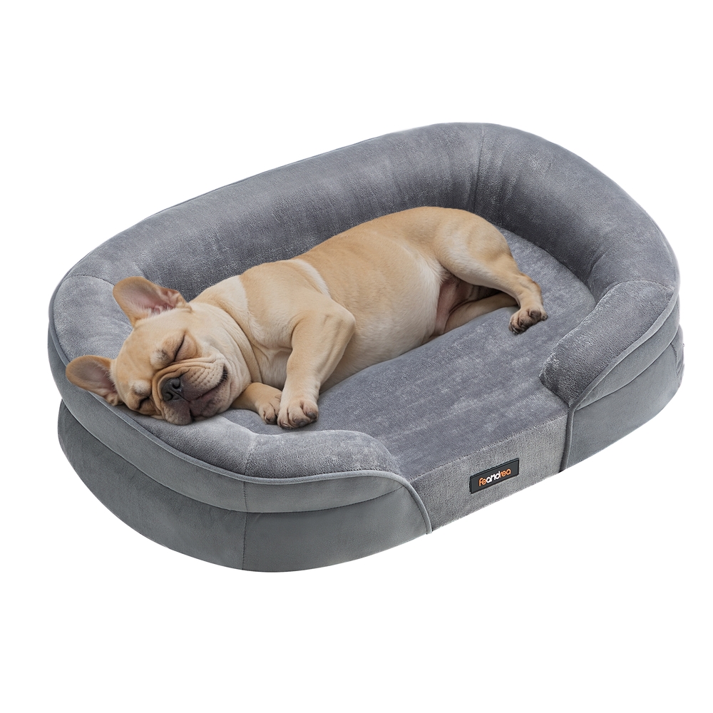 Dog Bed Orthopaedic Dog Sofa 76 x 51 x 18 cm Light Grey