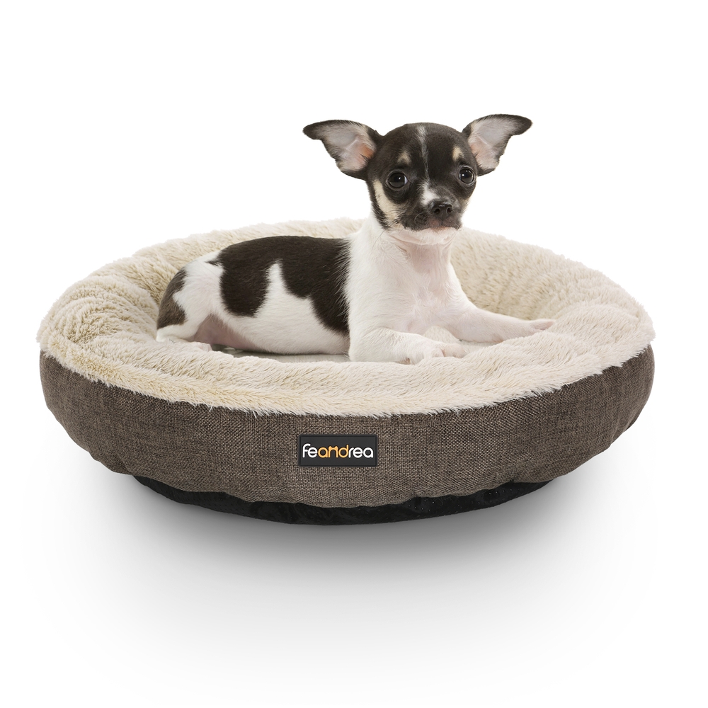Brown Dog Bed with Non-Slip Bottom