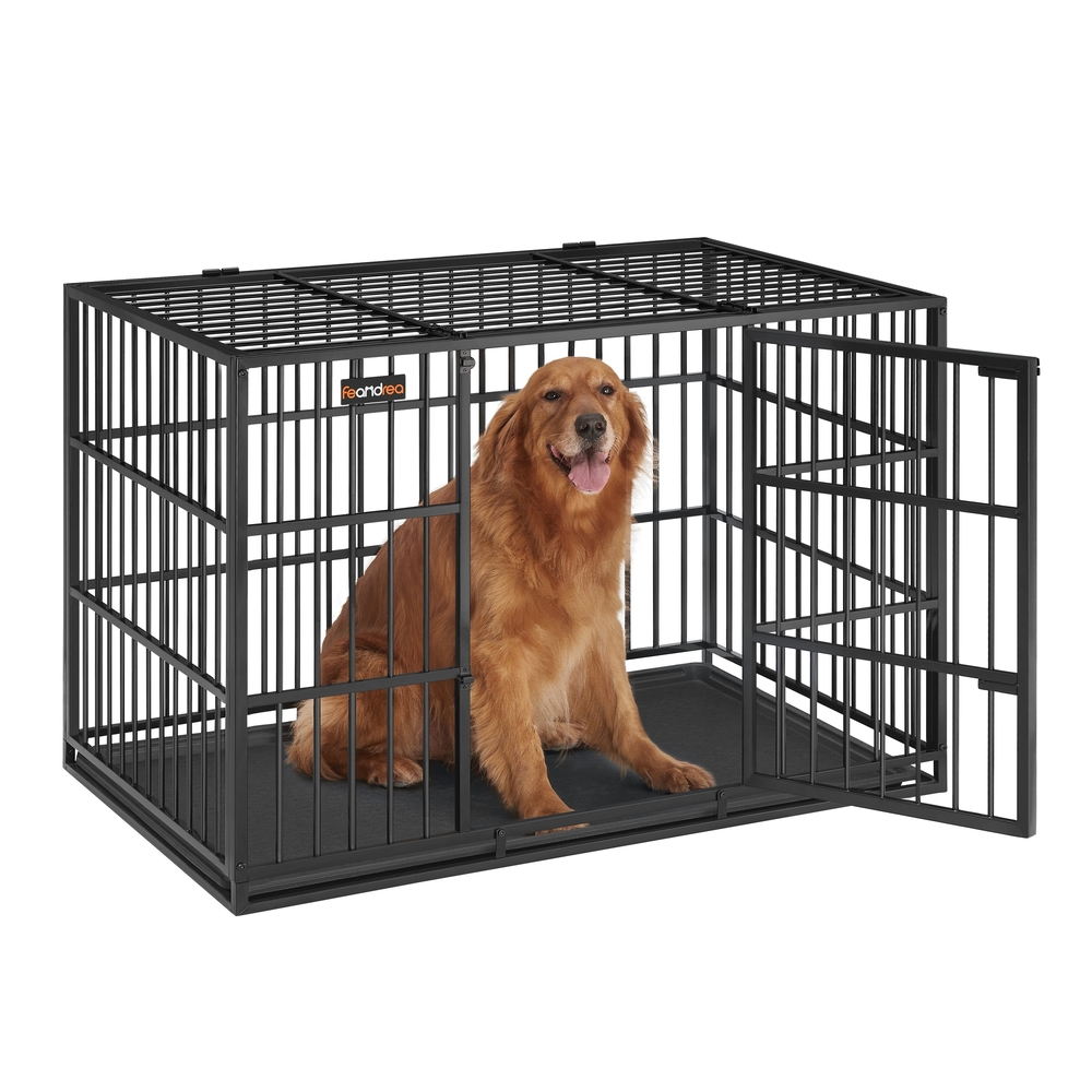 Heavy-Duty Steel Dog Crate for Large Dogs Ink Black