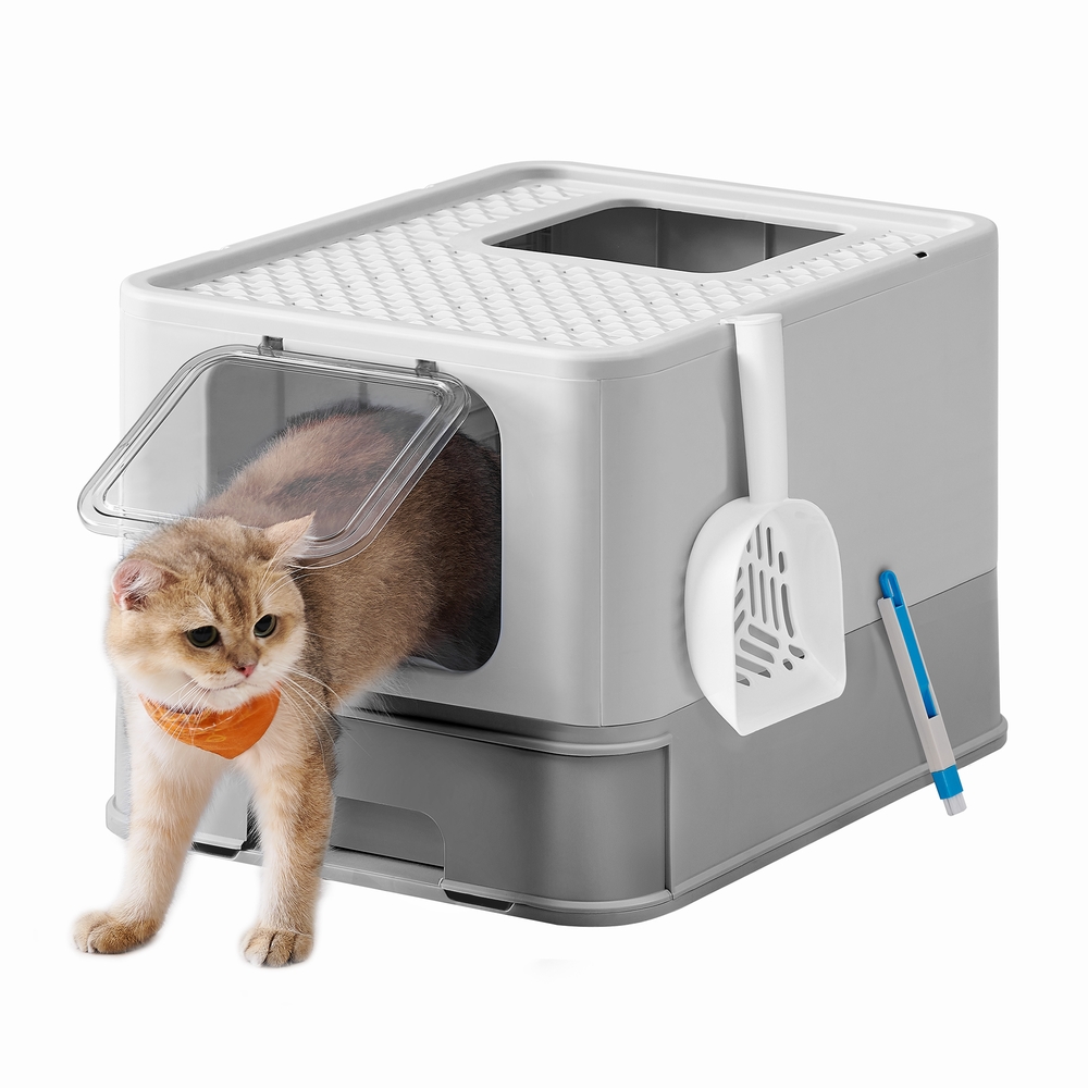Cat Litter Box with Lid and Top Entry