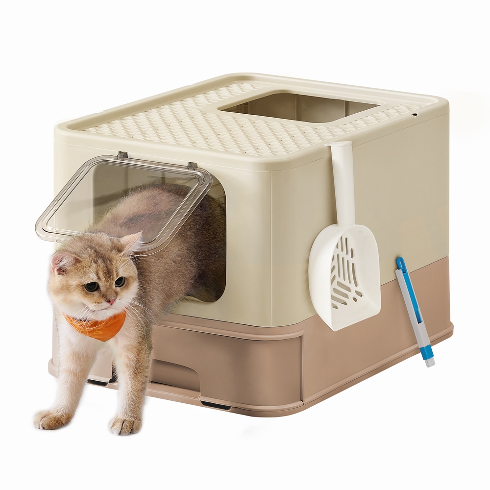 Cat Litter Box with Lid andTop Entry