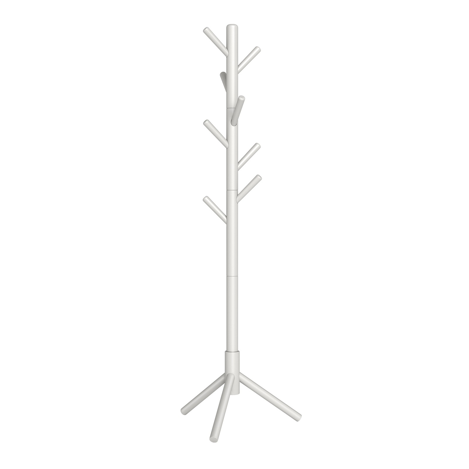 Wooden Hall Tree, Adjustable Height Coat Stand with 8 Hooks