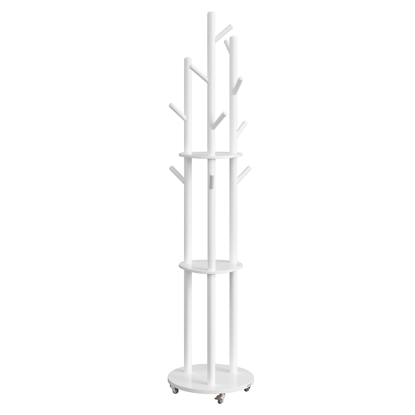 Entryway Hall Tree with 3 Shelves, 11 Hooks