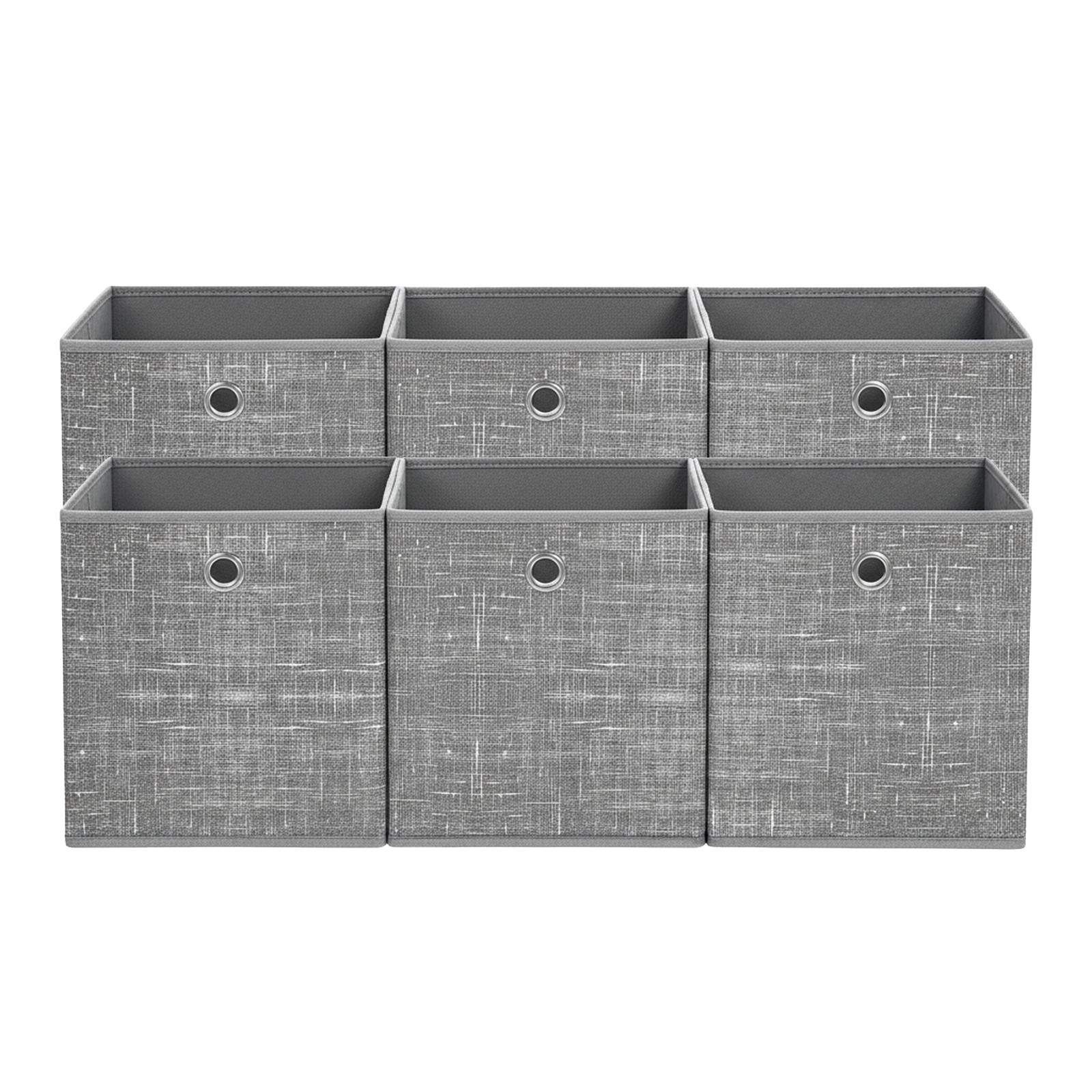 Set of 6 Foldable Cube Organizers, Fabric Storage Bins with Handles