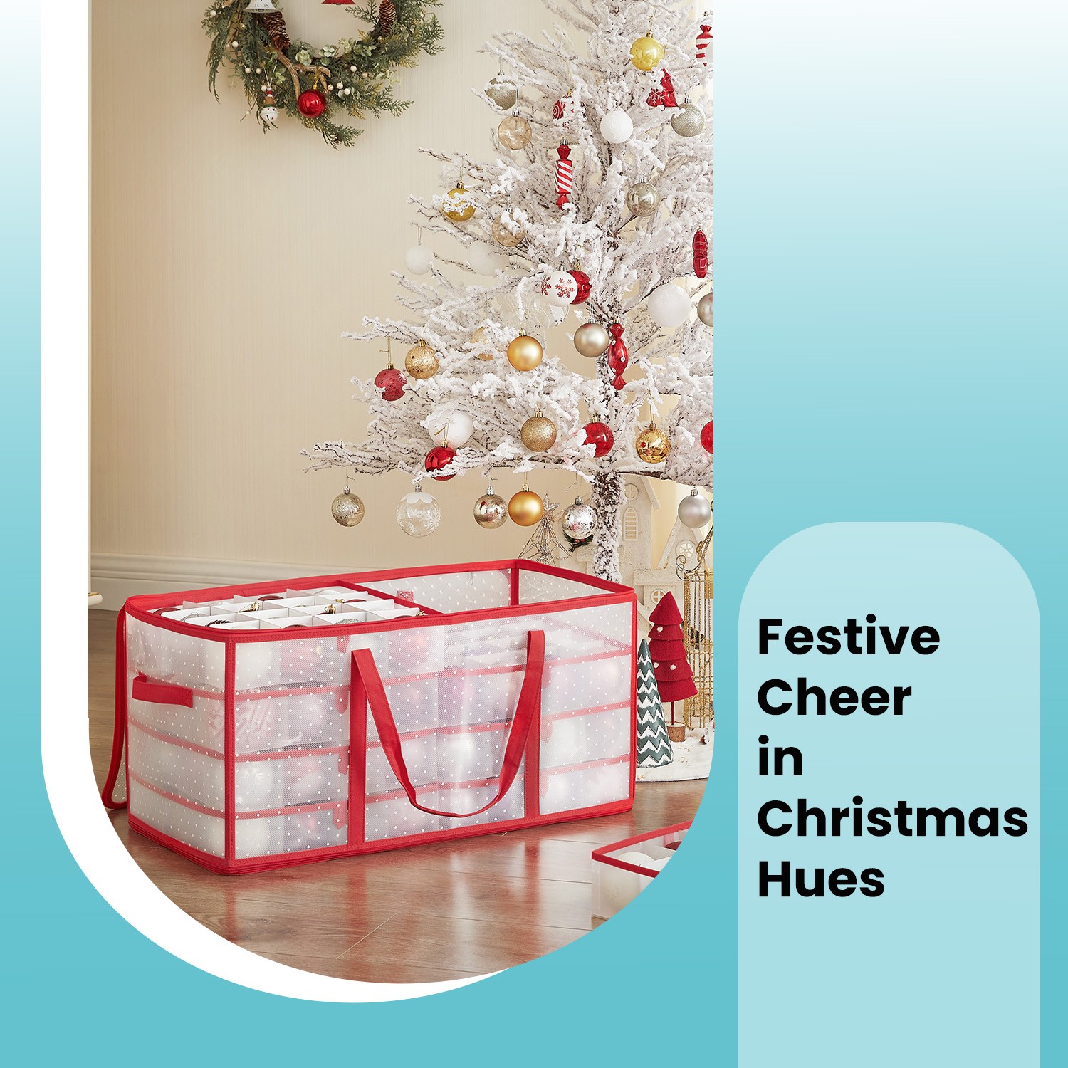 Christmas Ornament Storage Box, Storage Cube Bin for Christmas Decorations, 128 Slots Christmas Ornament Storage Box, Storage Cube Bin for Christmas Decorations, 128 Slots