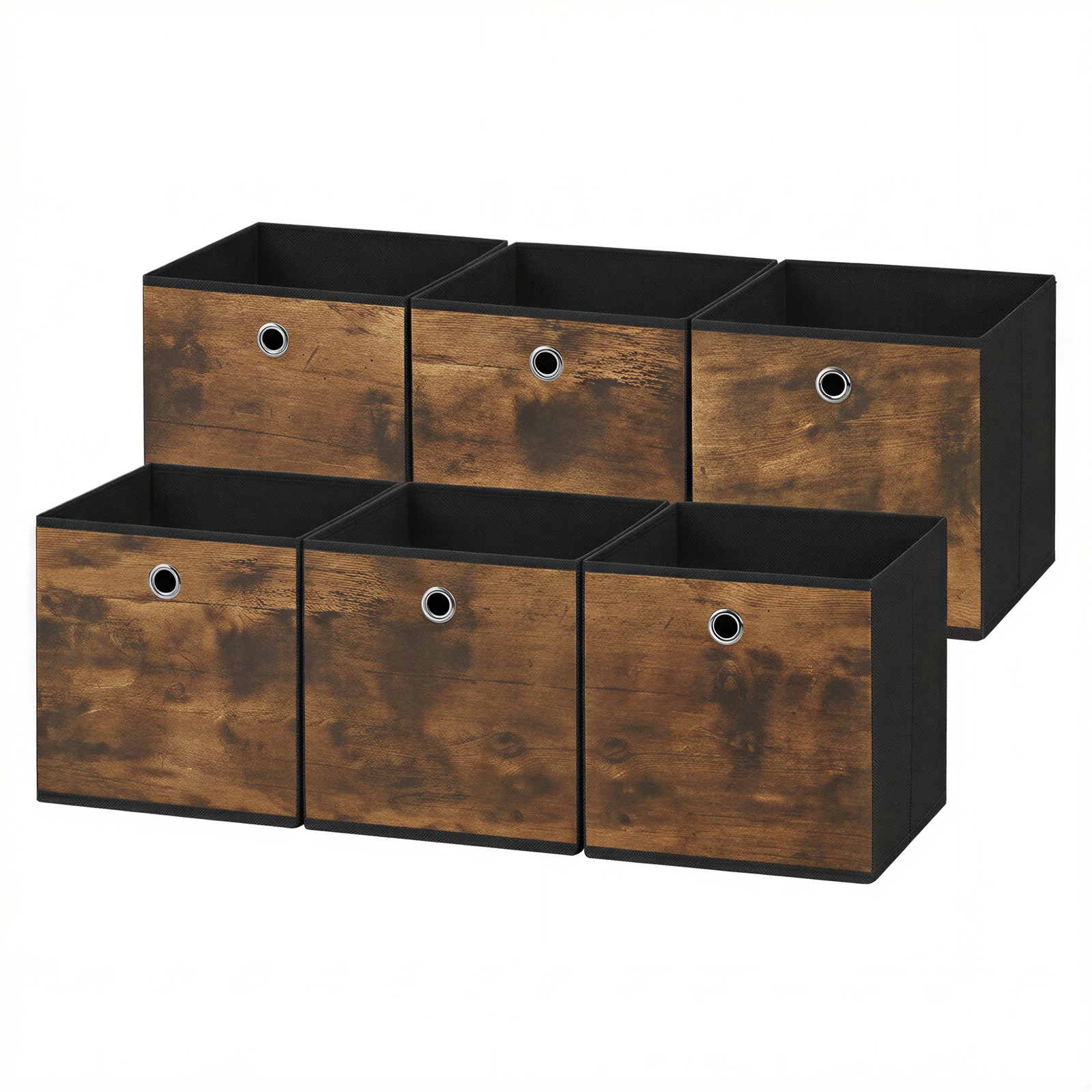 Storage Cubes, Set of 6 Storage Bins with Handle, Fabric Storage Boxes