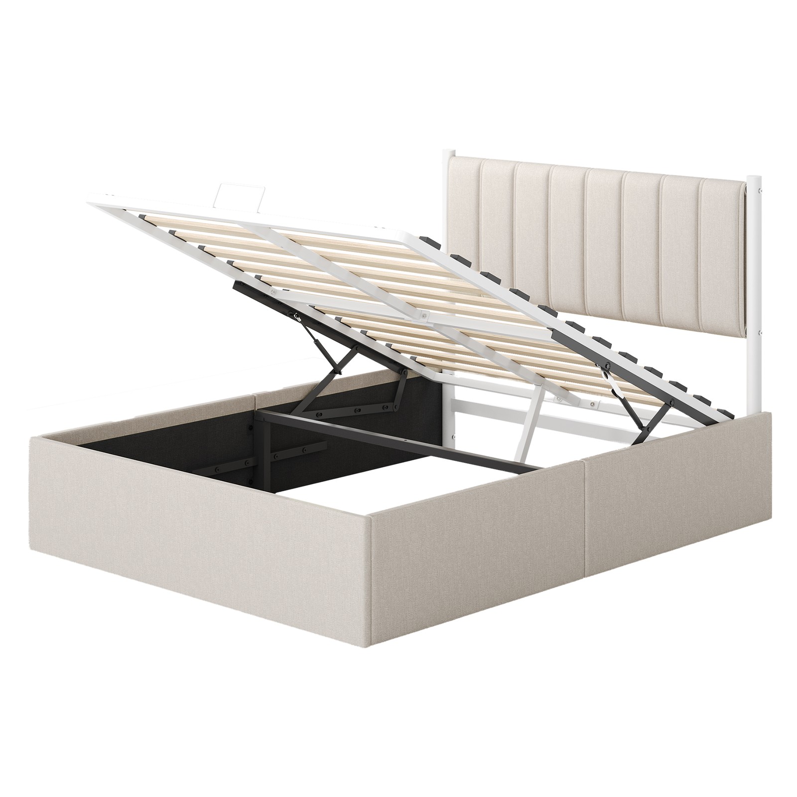 Double Ottoman Bed, Hydraulic Lift Storage Bed Frame