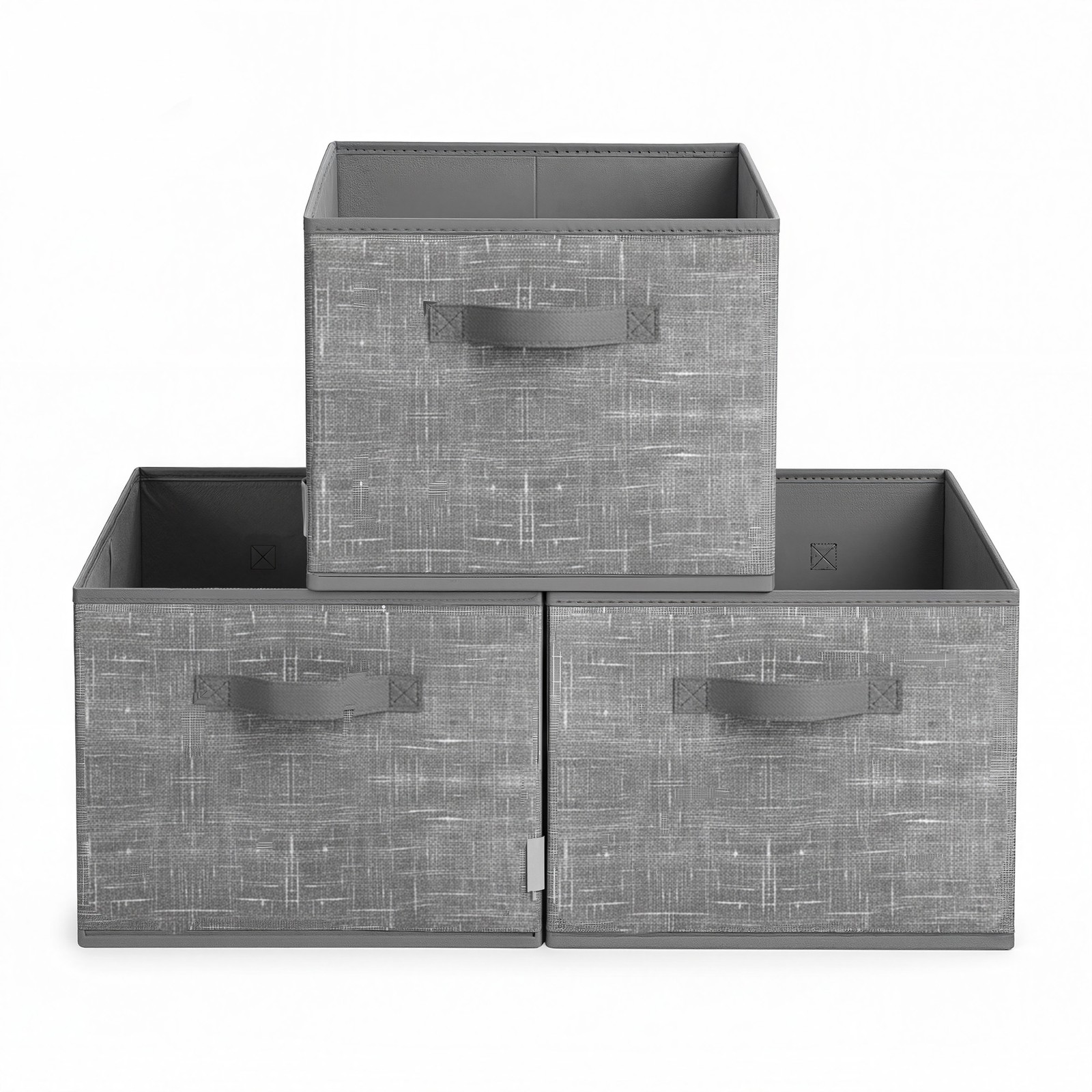 Set of 3 Fabric Storage Bins, Foldable Closet Organizer with 2 Handles