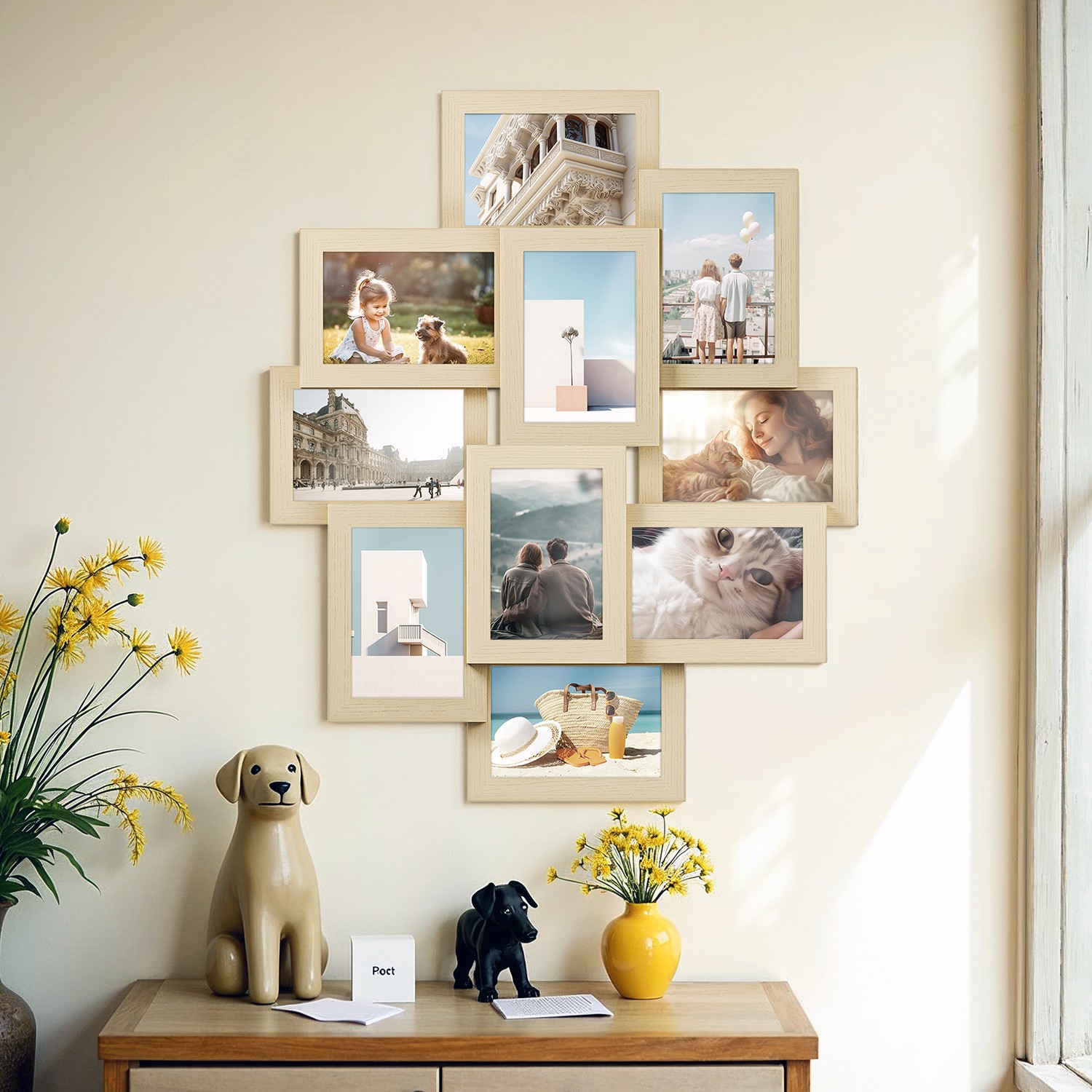 Picture Frame Collage, 10 Frames for 4×6 Pictures, Wall Decor