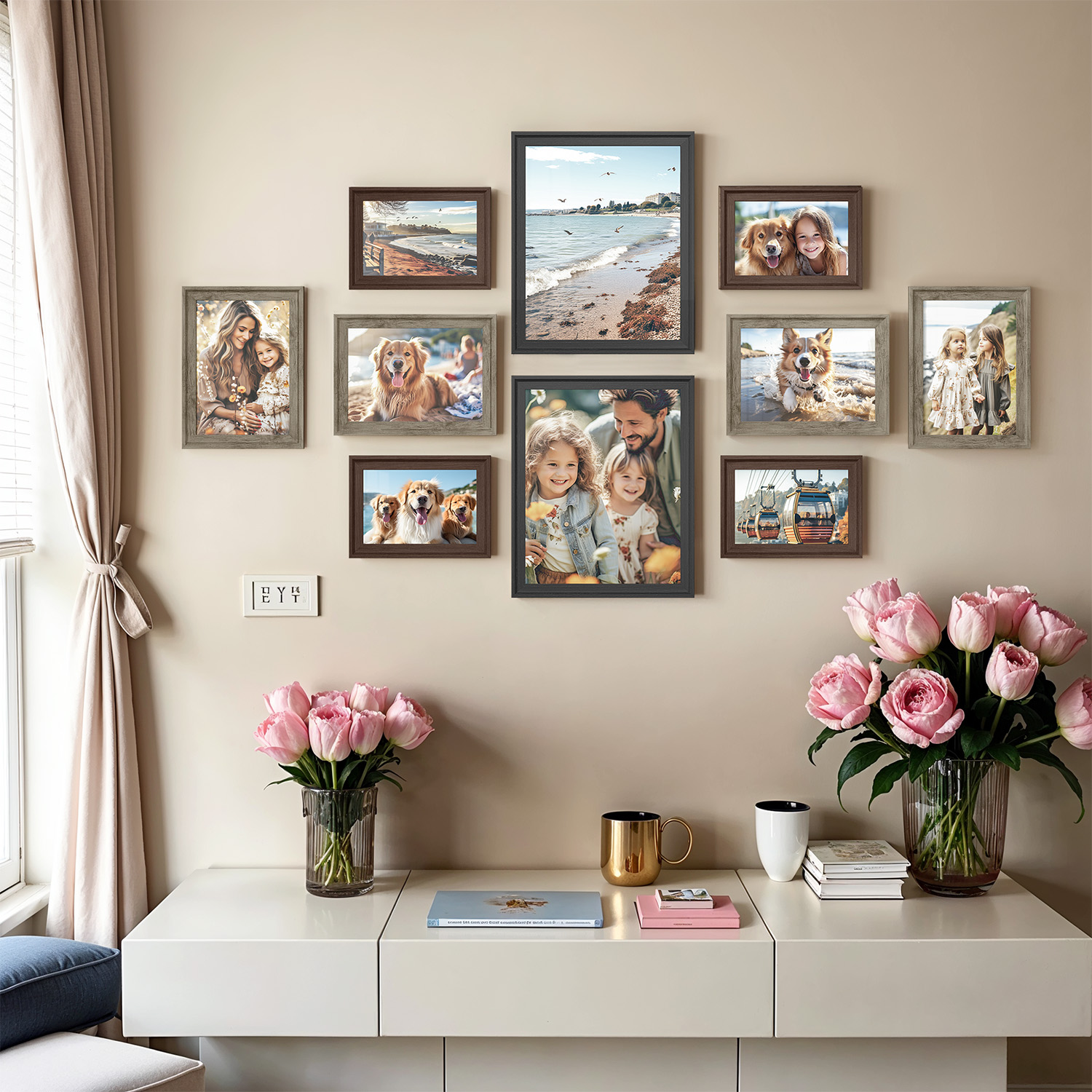 Set of 10 Photo Frames, Picture Frames with Mats, 8×10 Set of 10 Photo Frames, Picture Frames with Mats, 8×10